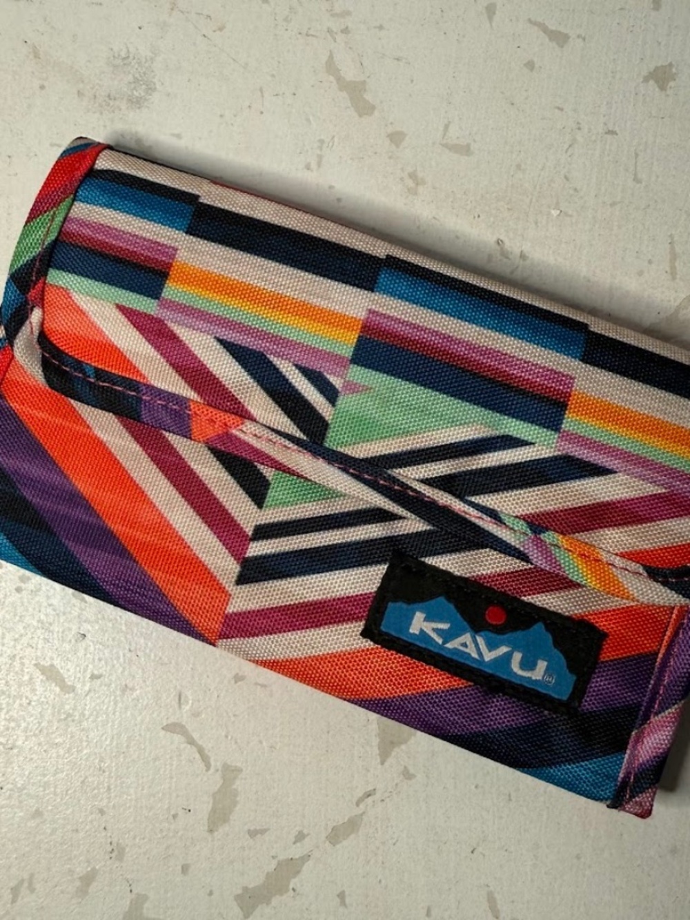 Kavu Tri-Fold Geometric Wallet Bright Colors Outdoors